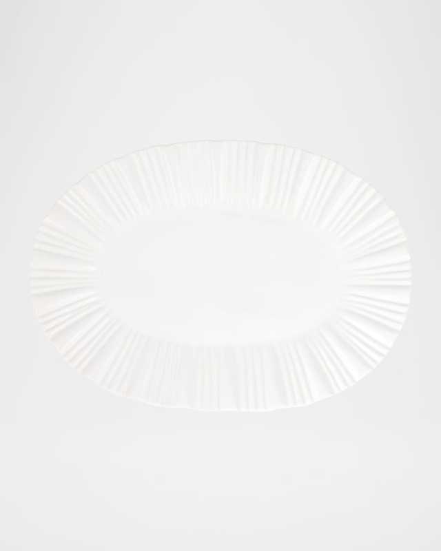 Bari Oval Platter, White